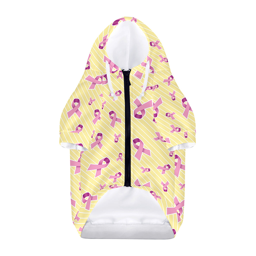 Pastel Breast Cancer Awareness Print Dog Zip Up Hoodie