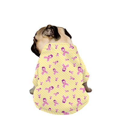 Pastel Breast Cancer Awareness Print Dog Zip Up Jacket