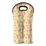 Pastel Breast Cancer Awareness Print Double Neoprene Wine Tote