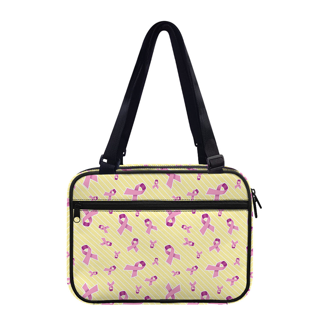 Pastel Breast Cancer Awareness Print Double Strap Bible Bag