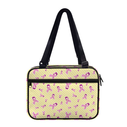 Pastel Breast Cancer Awareness Print Double Strap Bible Bag