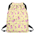 Pastel Breast Cancer Awareness Print Drawstring Backpack