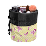 Pastel Breast Cancer Awareness Print Drawstring Makeup Bag