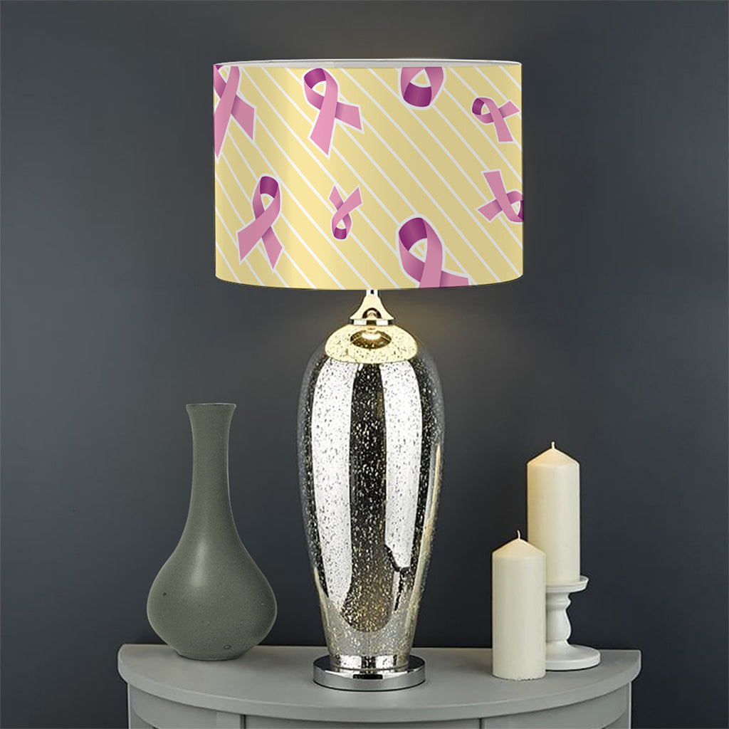 Pastel Breast Cancer Awareness Print Drum Lamp Shade