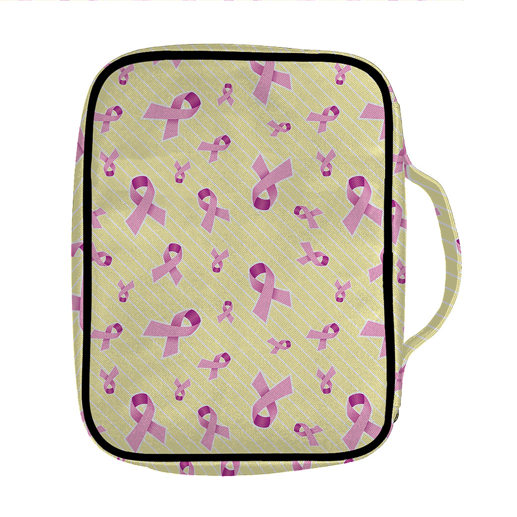 Pastel Breast Cancer Awareness Print Front Pocket Bible Bag