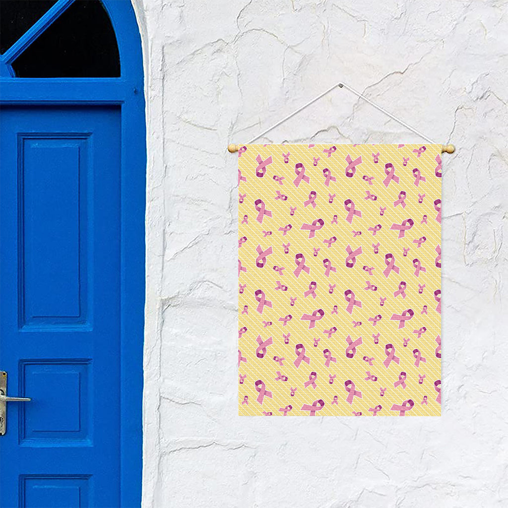 Pastel Breast Cancer Awareness Print Garden Flag