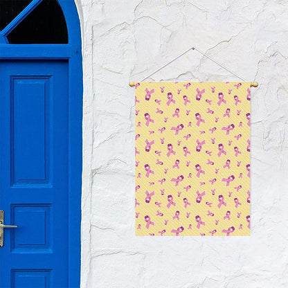 Pastel Breast Cancer Awareness Print Garden Flag