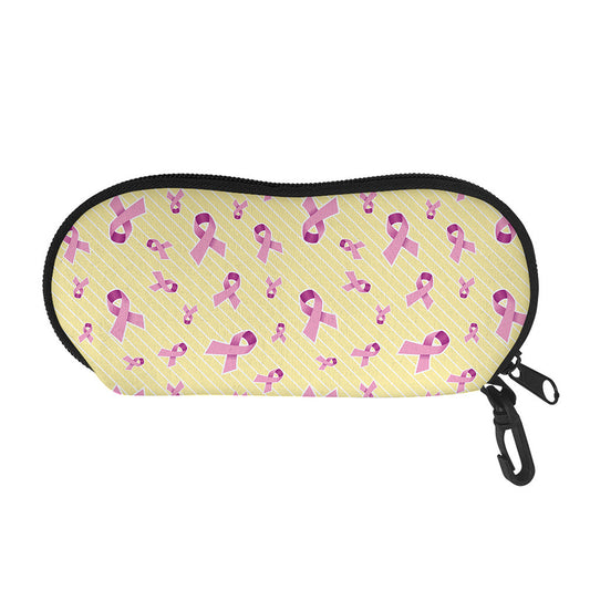 Pastel Breast Cancer Awareness Print Glasses Case