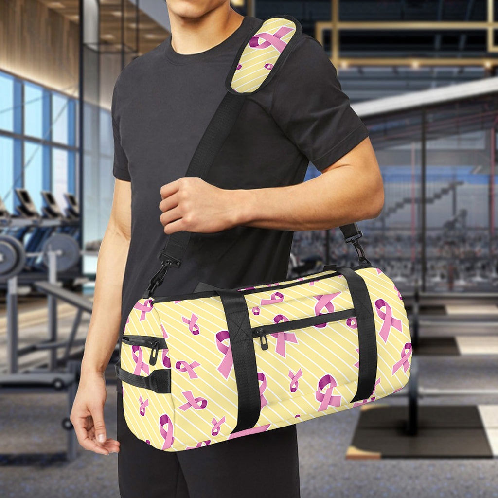 Pastel Breast Cancer Awareness Print Gym Bag