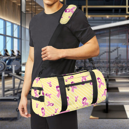 Pastel Breast Cancer Awareness Print Gym Bag