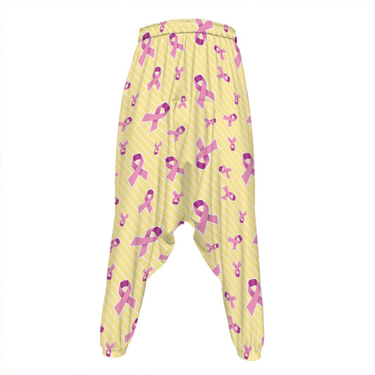 Pastel Breast Cancer Awareness Print Hammer Pants