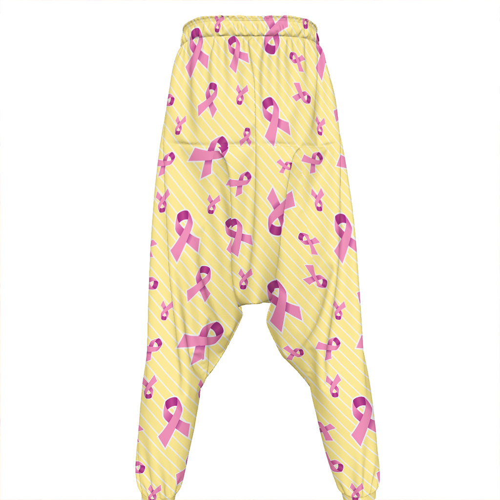 Pastel Breast Cancer Awareness Print Hammer Pants