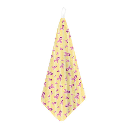 Pastel Breast Cancer Awareness Print Hand Towel