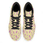 Pastel Breast Cancer Awareness Print High Top Leather Sneakers