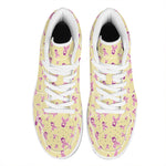 Pastel Breast Cancer Awareness Print High Top Leather Sneakers
