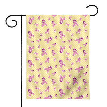 Pastel Breast Cancer Awareness Print House Flag