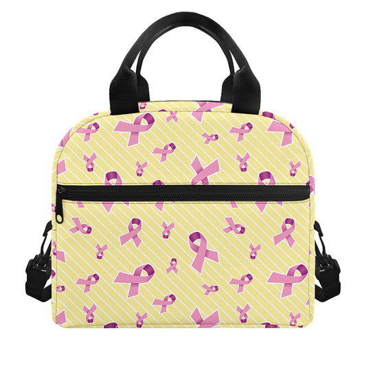 Pastel Breast Cancer Awareness Print Insulated Lunch Bag