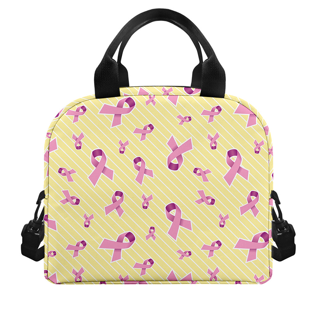 Pastel Breast Cancer Awareness Print Insulated Lunch Bag