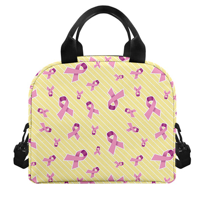 Pastel Breast Cancer Awareness Print Insulated Lunch Bag