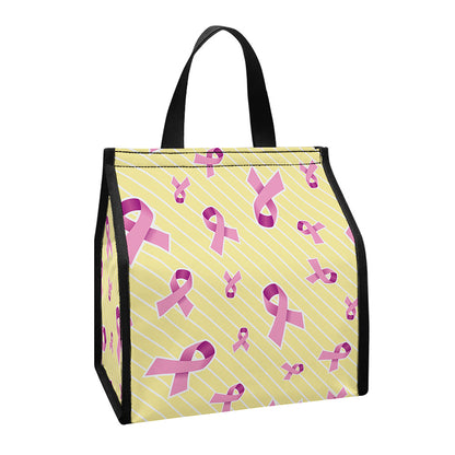 Pastel Breast Cancer Awareness Print Insulated Lunch Tote