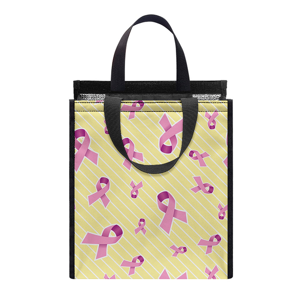 Pastel Breast Cancer Awareness Print Insulated Lunch Tote