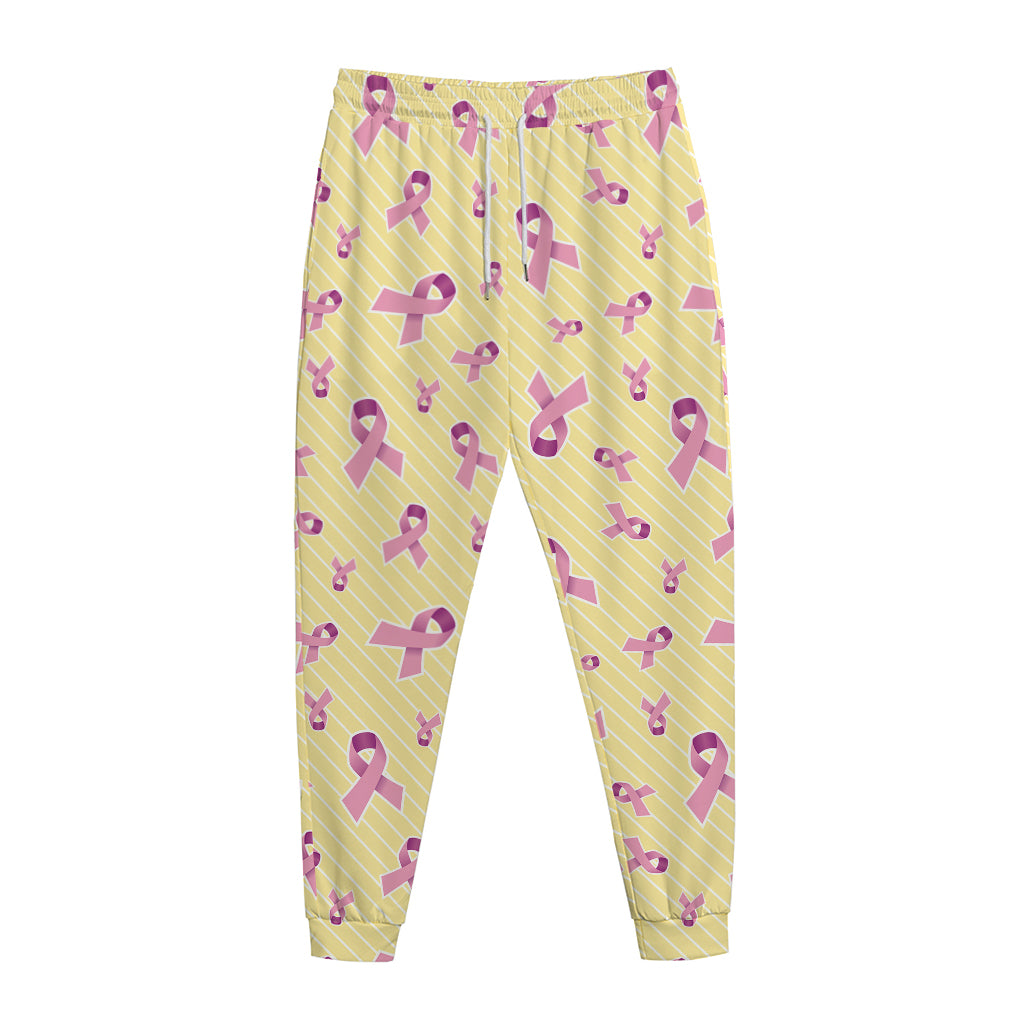 Pastel Breast Cancer Awareness Print Jogger Pants