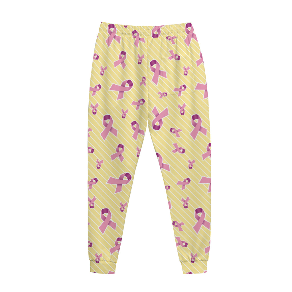 Pastel Breast Cancer Awareness Print Jogger Pants