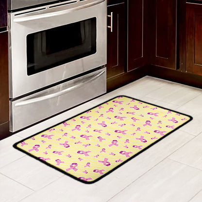 Pastel Breast Cancer Awareness Print Kitchen Mat