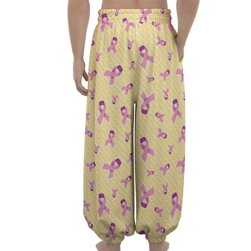 Pastel Breast Cancer Awareness Print Lantern Pants