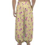 Pastel Breast Cancer Awareness Print Lantern Pants