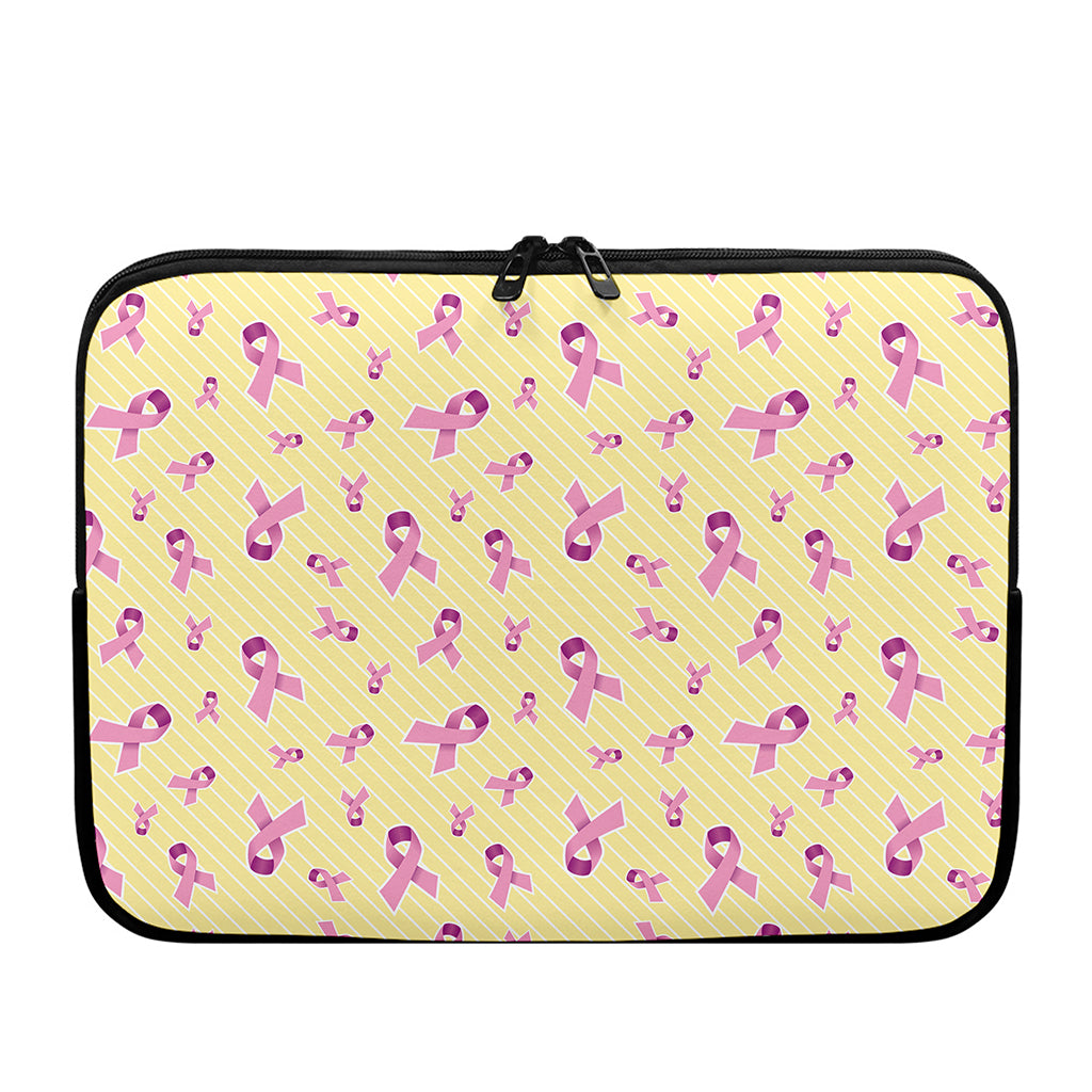 Pastel Breast Cancer Awareness Print Laptop Sleeve