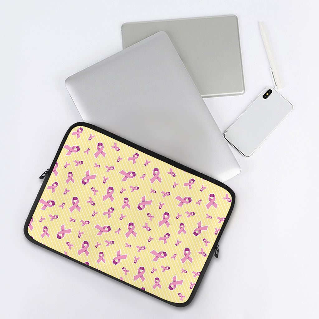 Pastel Breast Cancer Awareness Print Laptop Sleeve