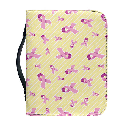 Pastel Breast Cancer Awareness Print Leather Bible Cover