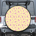 Pastel Breast Cancer Awareness Print Leather Spare Tire Cover