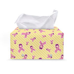 Pastel Breast Cancer Awareness Print Leather Tissue Box Cover