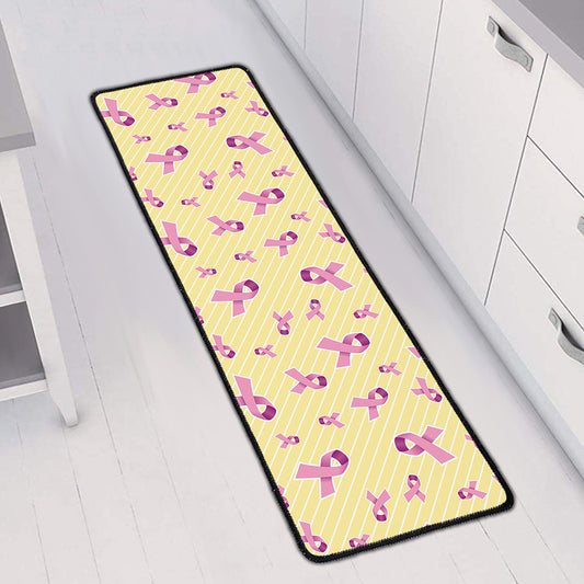 Pastel Breast Cancer Awareness Print Long Kitchen Mat