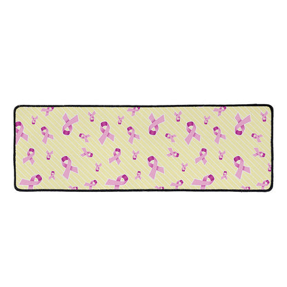Pastel Breast Cancer Awareness Print Long Kitchen Mat