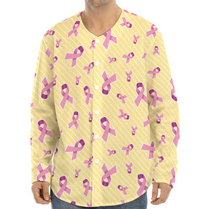 Pastel Breast Cancer Awareness Print Long Sleeve Baseball Jersey