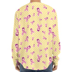 Pastel Breast Cancer Awareness Print Long Sleeve Baseball Jersey