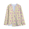 Pastel Breast Cancer Awareness Print Long Sleeve Short Coat