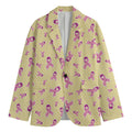 Pastel Breast Cancer Awareness Print Men's Blazer