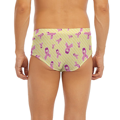 Pastel Breast Cancer Awareness Print Men's Briefs