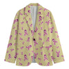 Pastel Breast Cancer Awareness Print Men's Cotton Blazer