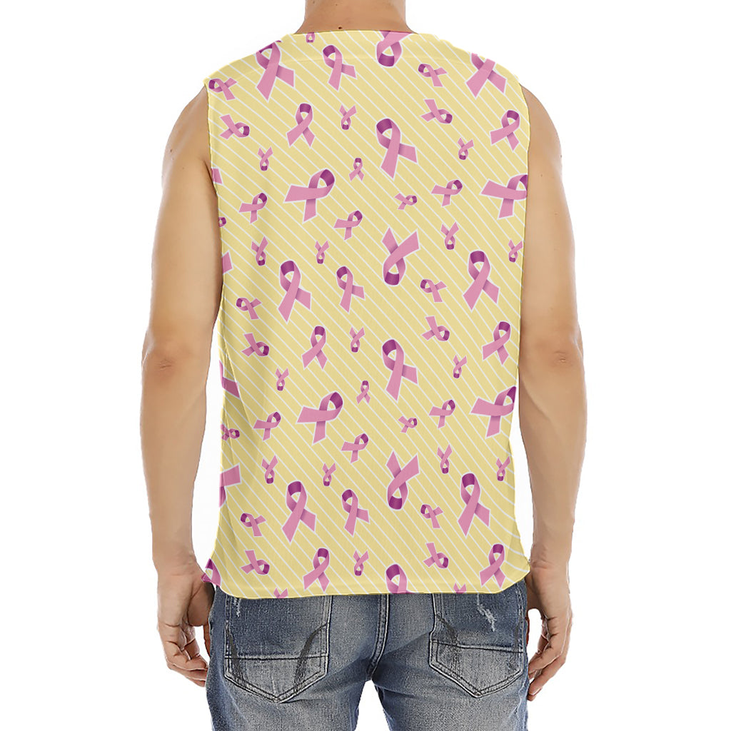 Pastel Breast Cancer Awareness Print Men's Fitness Tank Top