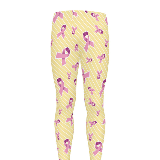 Pastel Breast Cancer Awareness Print Men's leggings