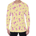 Pastel Breast Cancer Awareness Print Men's Long Sleeve T-Shirt