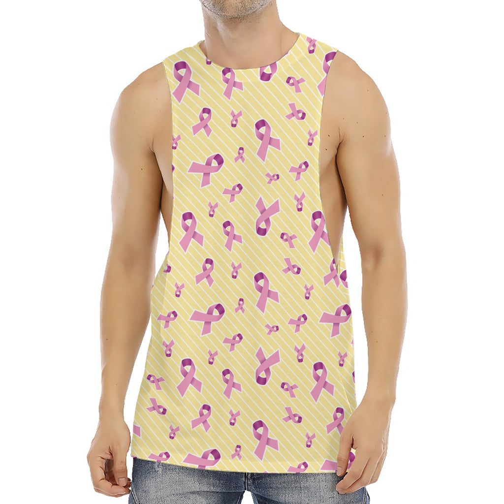 Pastel Breast Cancer Awareness Print Men's Muscle Tank Top