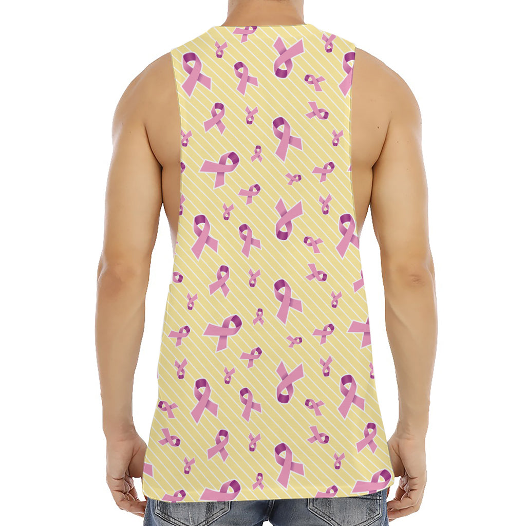 Pastel Breast Cancer Awareness Print Men's Muscle Tank Top