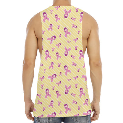 Pastel Breast Cancer Awareness Print Men's Muscle Tank Top