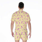 Pastel Breast Cancer Awareness Print Men's Rompers
